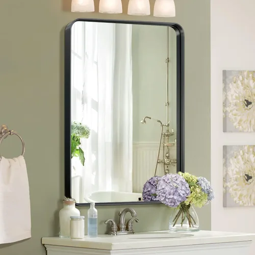 Miniatura 20 de NicBex Espejo de tocador de baño de 32 x 22 pulgadas, espejo de pared con marco de aleación para tocador de baño, dormitorio, pasillo y decoración