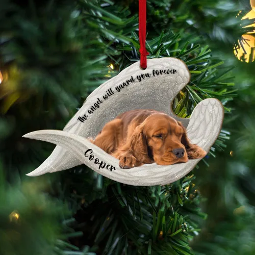 Miniatura 8 de Adorno plano 2D personalizado conmemorativo de perro bulldog – Adorno de memoria de perro, alas de ángel conmemorativas para mascotas, regalo