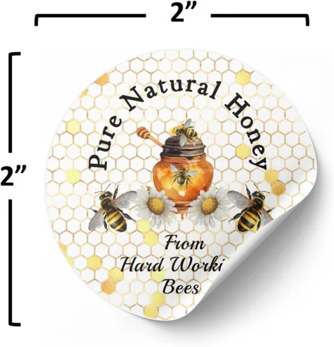 Miniatura 3 de 40 etiquetas de tarro de miel, pegatinas, etiquetas, abejas miel cruda natural