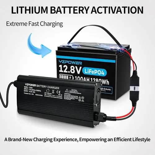 Miniatura 9 de Cargador de batería Lifepo4 de 14.6 V 20 A para baterías de fosfato de hierro y litio de 12.8 V 12 V, cargador de batería AC-DC, cargador de batería