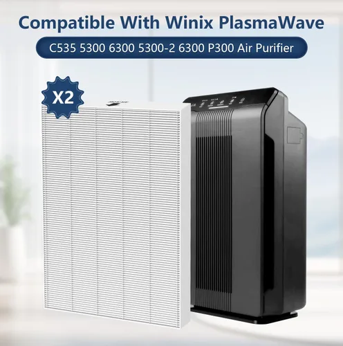 Miniatura 3 de Colorfullife Paquete de 2 filtros True HEPA 115115 tamaño 21 A para purificador de aire Winix PlasmaWave 5300-2, C535, P300, 6300-2, 5300, 9000