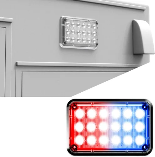 Miniatura 12 de Alpha-Z 6x4 Ambulancia LED Montaje en Superficie Luces estroboscópicas de emergencia y camión de bomberos Luz de advertencia ultra delgada