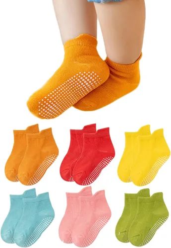 Miniatura 8 de Calcetines de tobillo antideslizantes para bebés con agarres antideslizantes para niños y niñas pequeños