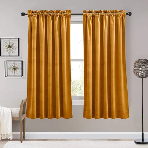 Miniatura 87 de RYB HOME Cortinas de terciopelo verde oliva de 72 pulgadas de largo, cortinas opacas con aislamiento térmico, tratamiento de ventana, decoración