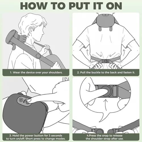 Miniatura 7 de Masajeador de hombros y cuello con calor, masaje biónico 4D de cuello calentado con dedos simula un verdadero masaje de palma para aliviar el dolor