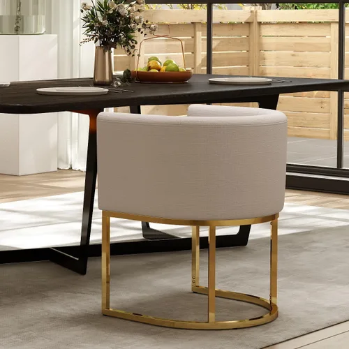 Miniatura 24 de RIVOVA Silla de Comedor Tapizada, Sillón Lateral Moderno Tipo Barril Tapizado, Sillas de Comedor Tapizadas, Cómodo Sillón, Silla Lateral de Cocina