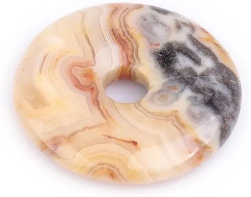 Miniatura 20 de JOE FOREMAN Anillo de cuarzo amatista natural de 1.181 in con colgante de donas circulares para hacer joyas, 1 unidad, Piedra