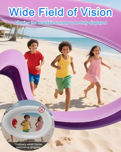 Miniatura 7 de seasprint Swim Goggles for Kids 6-12, Wide View Anti-Fog UV Protection No Leaking,Boys Girls Youth Swimming Goggles