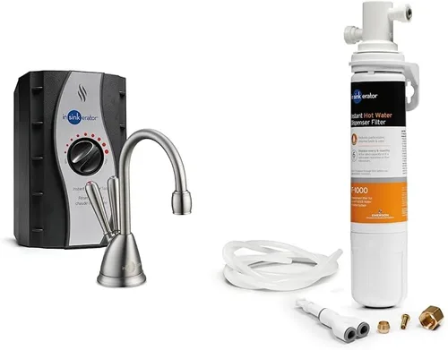 InSinkErator Dispensador instantáneo de agua fría y caliente - Grifo y tanque, níquel satinado, HC-View-SN 10.00 x 11.50 x 0.00 pulgadas y sistema