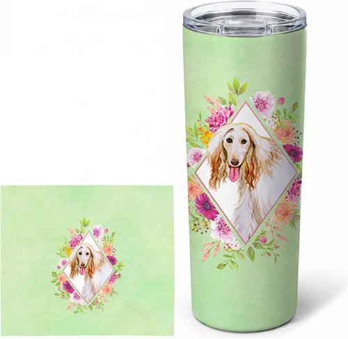 Caroline's Treasures CK4270TBL20 - Vaso delgado de acero inoxidable de 20 onzas con aislamiento al vacío de doble pared, reutilizable, con