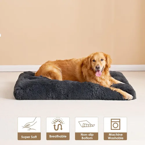 Miniatura 7 de EHEYCIGA Cama de Peluche para Jaula de Perro Extra Grande, Almohadilla de Jaula de Felpa de Impresión, Cama XL para Perros Calmante Anti-Ansiedades