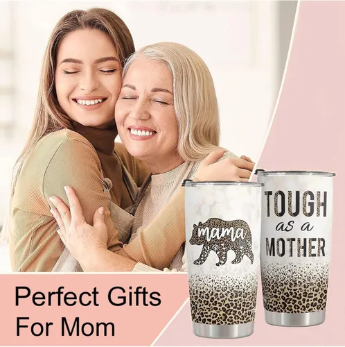 Miniatura 2 de Macorner Día de la Madre, regalos de cumpleaños para mamá, nana de hija e hijo, regalos de Navidad para mujeres y abuelas, vaso de oso de acero