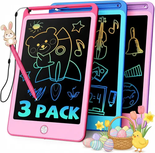 Miniatura 9 de TEKFUN - 2 paquetes de tableta de escritura LCD para niños, tablero de garabatos de 10 pulgadas azul+azul, tablero de dibujo reutilizable