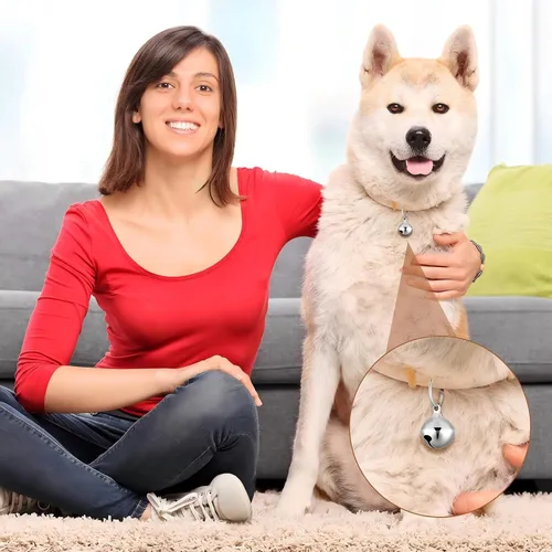 Miniatura 3 de Hotop - Paquete de 8 collares de perros, campanas pequeñas de gato, collar para cachorros, anillo colgante de decoración, accesorios colgantes
