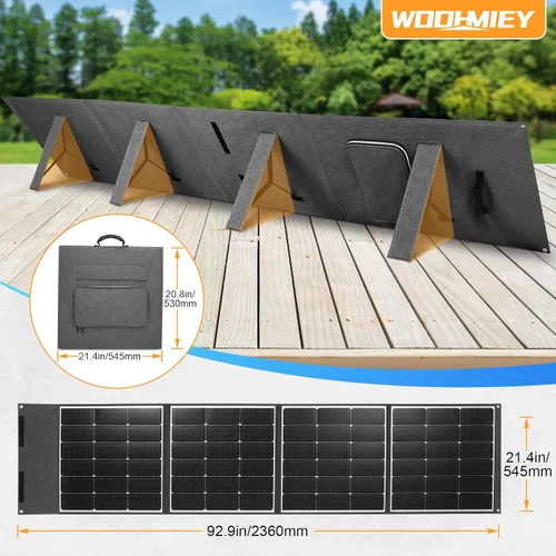 Miniatura 5 de Kit de panel solar plegable portátil de 200 W, cargador solar flexible de alta eficiencia con tasa de conversión del 24%, con soporte y controlador