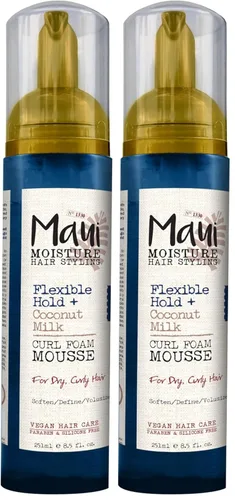 Miniatura 12 de Maui Moisture Mousse de espuma flexible para rizos de leche de coco, para peinado de cabello rizado, sin alcohol de secado, parabenos o silicona