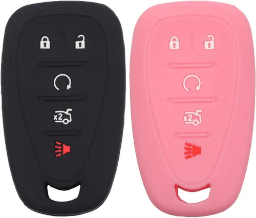 Miniatura 6 de 2 fundas de silicona de goma negra para llavero compatible con Chevrolet Chevy Camaro Cruze Malibu Traverse Blazer Trailblazer Equinox 2018 2019