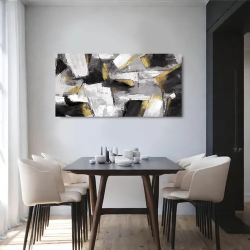 Miniatura 4 de SOUGUAN Cuadros de Arte en Blanco y Negro Abstractos Colgantes de Pared Decoración Obra de Arte Moderna 20"X40" Decoraciones de Pared