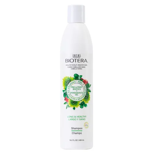 Biotera Strengthening Shampoo for Long, Growing Hair - Strengthens & Reduces Breakage with Coconut & Pomegranate Oil, Enhances Shine & Softness,
