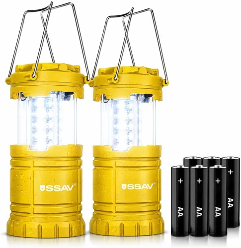 Miniatura 11 de SSAV Paquete de 2 linternas LED para campamento, linternas LED, kits de supervivencia adecuados para huracanes, luz de emergencia para tormentas