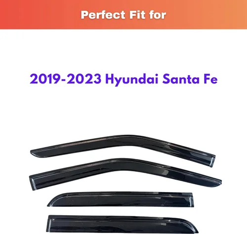 Miniatura 606 de KPY Visor de ventana compatible con Kia Soul 2009-2013, Protector contra lluvia de 4 unidades, deflectores de ventilación de ventana lateral