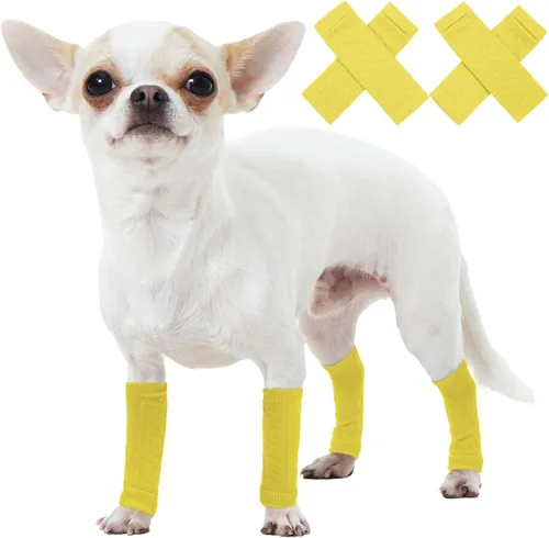 Miniatura 21 de ROZKITCH Manga de compresión para perro, 2 piezas de pierna delantera y 2 rodillas de pierna trasera, envoltura para codo de perro, protector