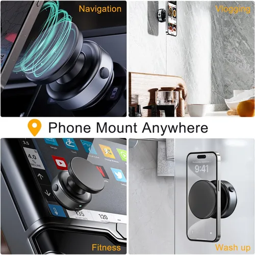 Miniatura 8 de Soporte magnético de vacío eléctrico para teléfono, soporte de ventosa inteligente con sello automático con imán N55, soporte manos libres ajustable