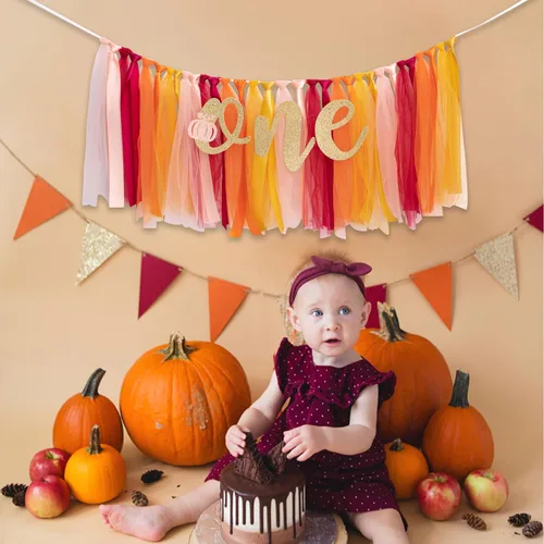 Miniatura 5 de Cartel para silla alta Little Pumpkin One, cartel de ballet para silla de bebé, decoración de fiesta de cumpleaños de Halloween, decoración de baby