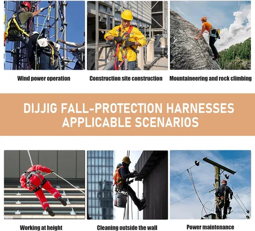 Miniatura 7 de DIJJIG Arneses de seguridad de protección contra caídas Arnés de construcción para techos de cuerpo completo Arnés de ajuste de 5 puntos acolchado