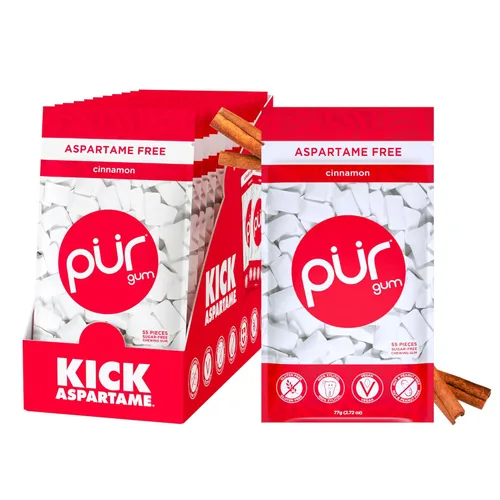 Miniatura 33 de PUR Gum Chicle sin Aspartamo 100% Xilitol Chicle con sabor natural a canela, 55 piezas (paquete de 1)