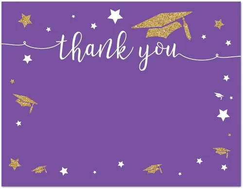 Miniatura 10 de Andaz Press Colección de fiesta de graduación con purpurina de color morado real y dorado, pancarta colgante con cuerda, Congrats Grad!, 5 pies, 1