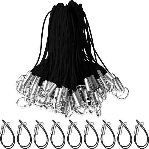 Frienda Lariat - Juego de 200 correas de dijes para teléfono, correa de anillo dividido para teléfono celular, cadena de llavero, cierre colgante