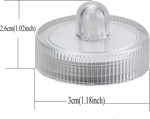 Miniatura 5 de Luz LED brillante sin llama, funciona con pilas, vela de té sumergible impermeable, decoración de jarrón bajo el agua para fiestas y bodas, paquete