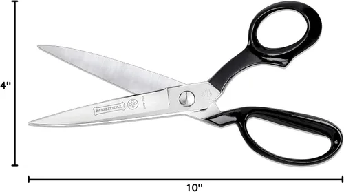 Miniatura 6 de Mundial Recortadoras dobladas industriales forjadas de 10 pulgadas, cuchillas afiladas, mango negro ergonómico, acabado niquelado pulido, corte