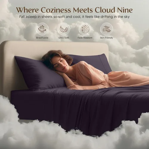 Miniatura 269 de Utopia Bedding Juego de sábanas Queen – Sábanas de 4 piezas para cama tamaño Queen, microfibra suave y transpirable, incluye 1 sábana bajera, 1 Gris