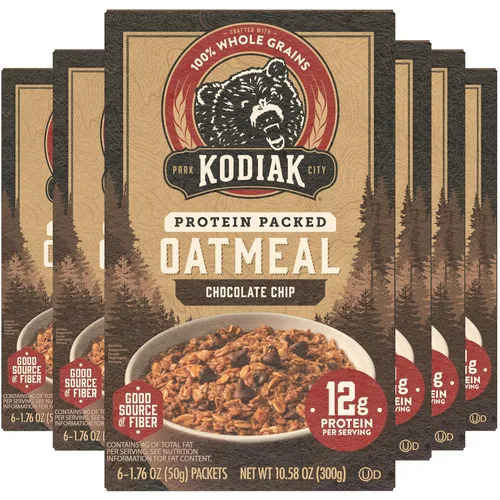 Miniatura 10 de Kodiak - Paquetes de avena instantánea, arándanos y crema, alto en proteínas, 100% granos integrales, 6 cajas con 6 paquetes (36 paquetes)