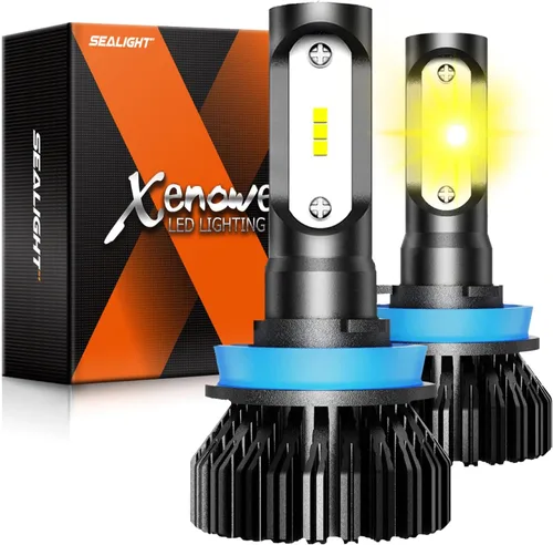 Miniatura 16 de SEALIGHT Bombillas LED antiniebla H11 H16 H8 o DRL, 14000 lúmenes, 6500 K, blanco frío, 600% de brillo, chips LED CSP H8 H11, luces antiniebla