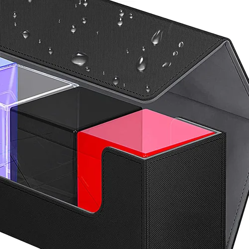 Miniatura 2 de KKU Cajas de cartas con 4 cajas de tarjetas Acylic con cierre magnético, caja de almacenamiento para tarjetas coleccionables que se adapta a más