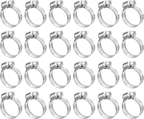 Miniatura 6 de uxcell Abrazadera de manguera de engranaje helicoidal, 12 abrazaderas de manguera de acero inoxidable ajustables de 1 a 1 1/2 pulgadas para asegurar