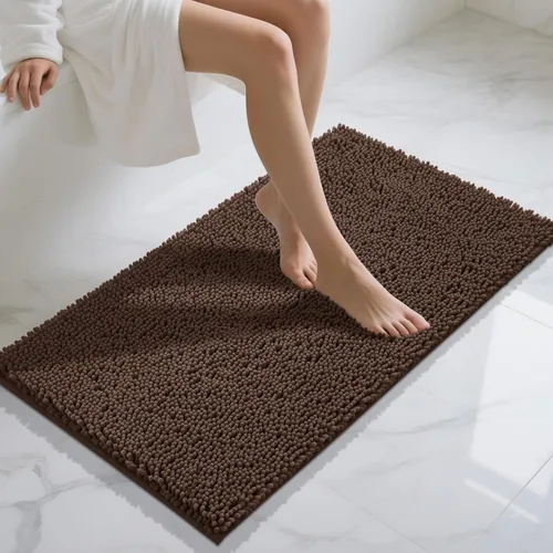 Miniatura 86 de Yimobra Alfombras lavables para baño, alfombra de baño de chenilla súper suave y absorbente para piso y alfombra, alfombra antideslizante de secado