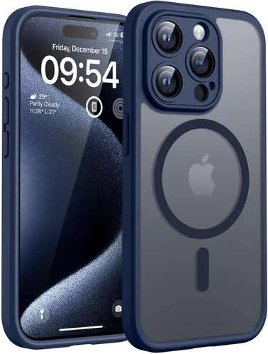 Miniatura 206 de TOCOL Funda magnética 3 en 1 para iPhone 14 Pro, mejorada [protección completa de cámara] con 2 protectores de pantalla, funda de grado militar Azul