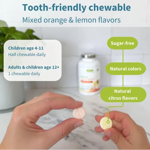 Miniatura 4 de Igennus - Vitamina C suave tamponada masticable 250-500 mg, niños y adultos, absorción optimizada con ascorbato de sodio y ácido ascórbico, sin