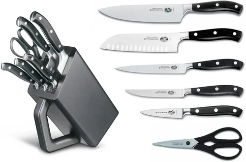 Miniatura 2 de Victorinox Grand Maître - Bloque para cuchillos, incluye 6 cuchillos forjados, almacenamiento de cuchillos, elegancia, color negro