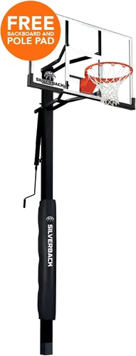 Miniatura 12 de Silverback Sistema de baloncesto anclado al piso, de 54", con tablero de vidrio templado