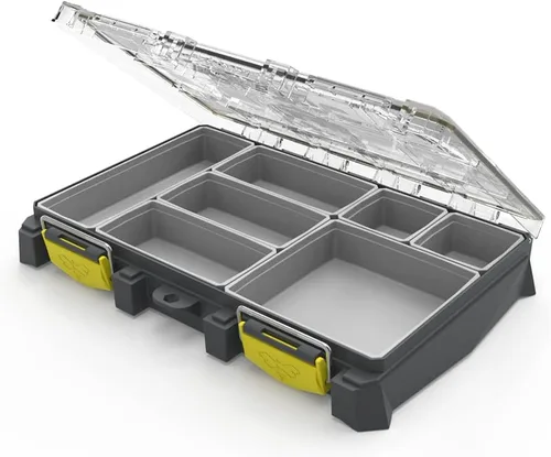 BUZBE Colony 15T - Organizador modular de aparejos (delgado), almacenamiento impermeable personalizable, piezas pequeñas de pesca y caja de aparejos