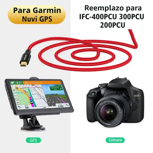 Miniatura 5 de AGVEE Paquete de 2 cables mini USB de 6.6 pies, cable de carga trenzado duradero USB-A a Mini-B para TI-84, Garmin GPS, Go-Pro Hero 4 3 2 HD, Rojo