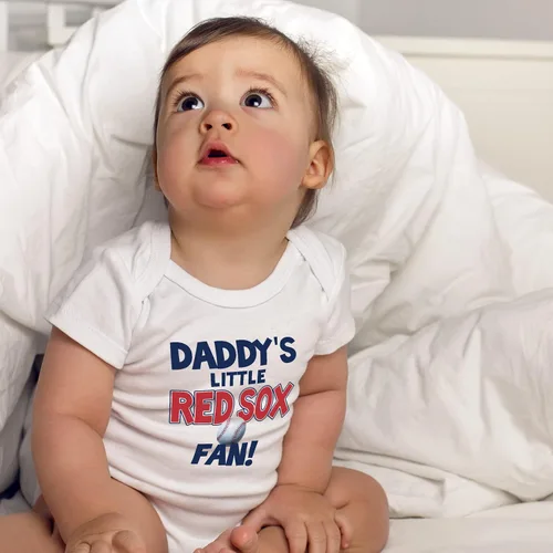 Miniatura 3 de NanyCrafts Baby's Daddy's Little Red Sox Fan Body Body para bebé Red Sox Fan