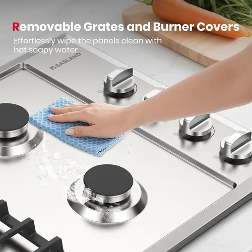 Miniatura 4 de GASLAND Cocina de gas de 30 pulgadas con 4 quemadores PRO GH2304SS, cocinas de gas NG/GLP convertibles a gas natural y propano, encendido