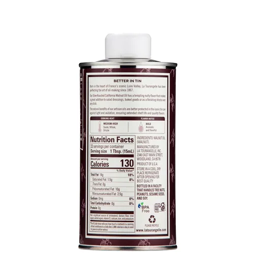 Miniatura 2 de La Tourangelle, Aceite de nuez tostada, fuente de ácido graso omega-3 a base de plantas, para cocinar, hornear y belleza, 16.9 onzas líquidas