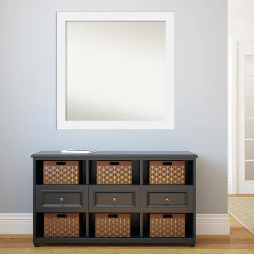 Miniatura 4 de Amanti Art Espejo personalizado, espejo de baño blanco Corvino, espejo de pared o espejo de tocador de baño sobre el fregadero (37 x 37 pulgadas)
